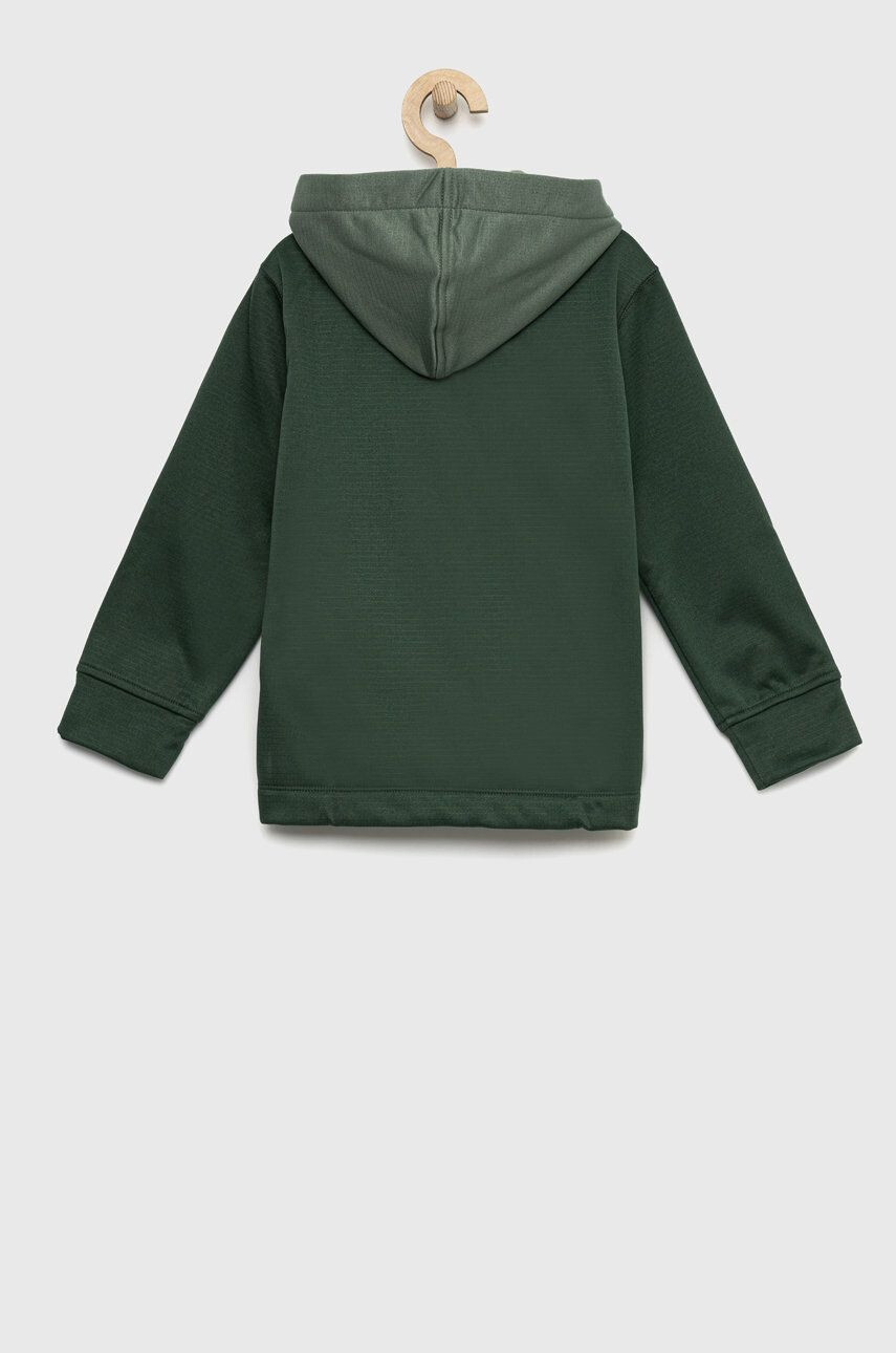 Abercrombie & Fitch bluza copii culoarea verde cu glugă neted - Pled.ro