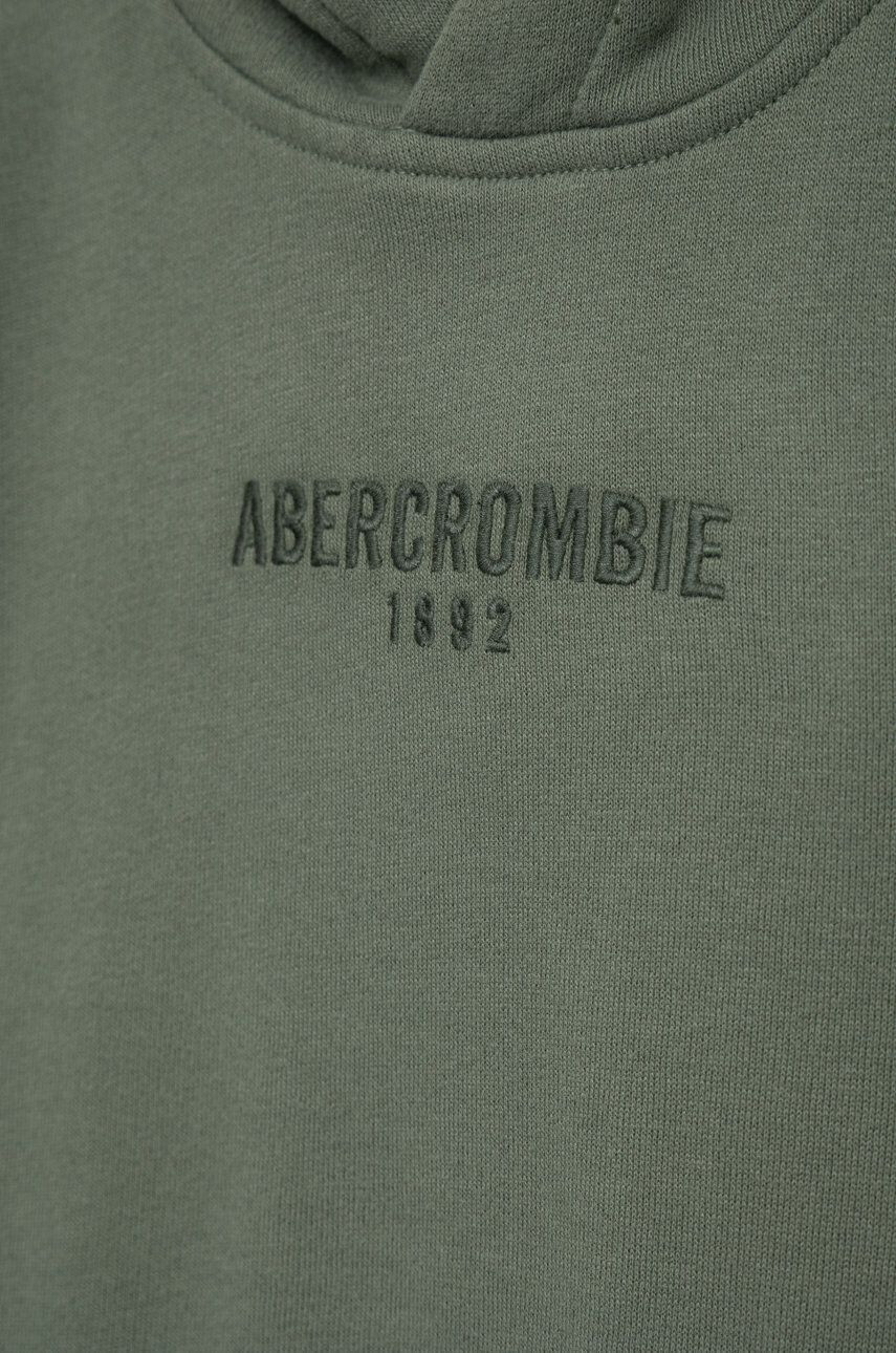 Abercrombie & Fitch bluza copii culoarea verde cu glugă cu imprimeu - Pled.ro