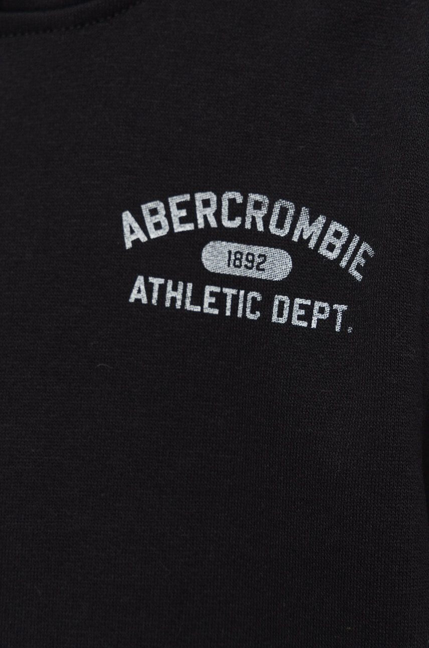 Abercrombie & Fitch bluza copii culoarea negru cu glugă neted - Pled.ro