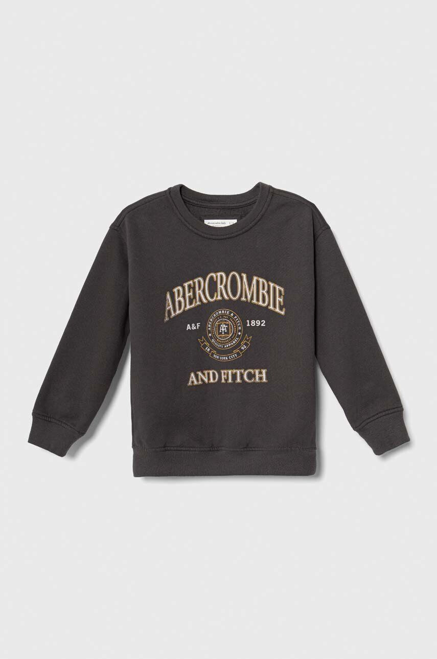 Abercrombie & Fitch bluza copii culoarea gri cu imprimeu - Pled.ro