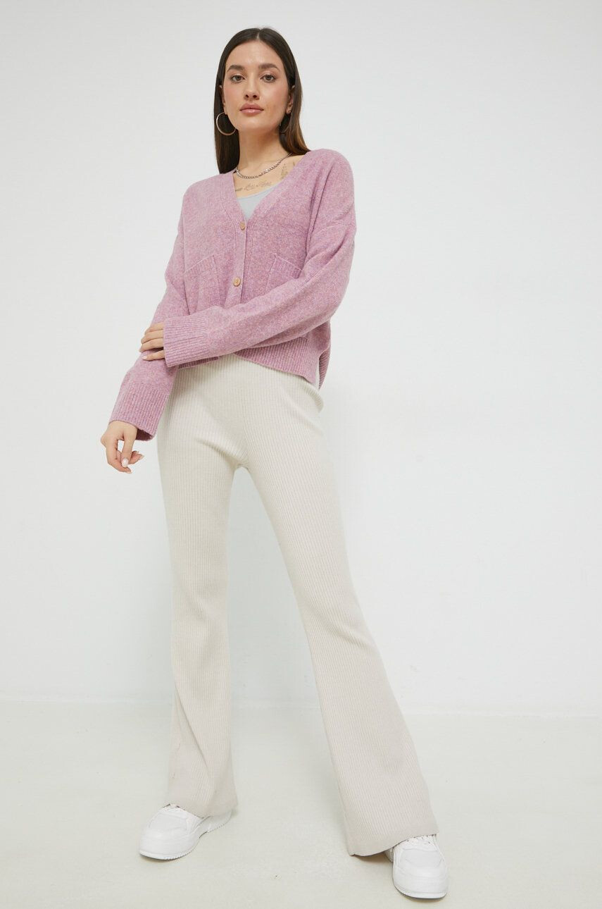 Abercrombie & Fitch cardigan din amestec de lana femei culoarea violet - Pled.ro