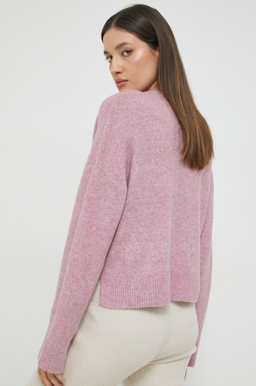 Abercrombie & Fitch cardigan din amestec de lana femei culoarea violet - Pled.ro