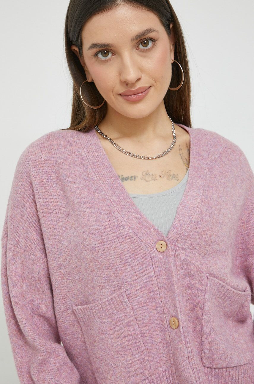 Abercrombie & Fitch cardigan din amestec de lana femei culoarea violet - Pled.ro