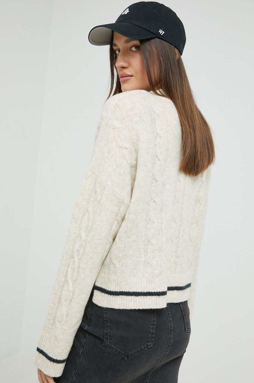 Abercrombie & Fitch cardigan din amestec de lana femei culoarea bej - Pled.ro