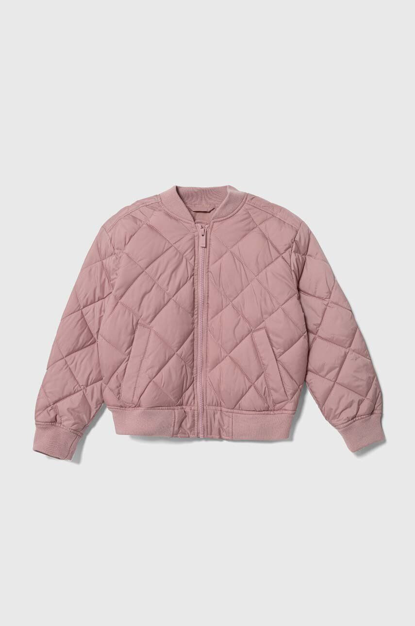 Abercrombie & Fitch geaca bomber pentru copii culoarea roz - Pled.ro