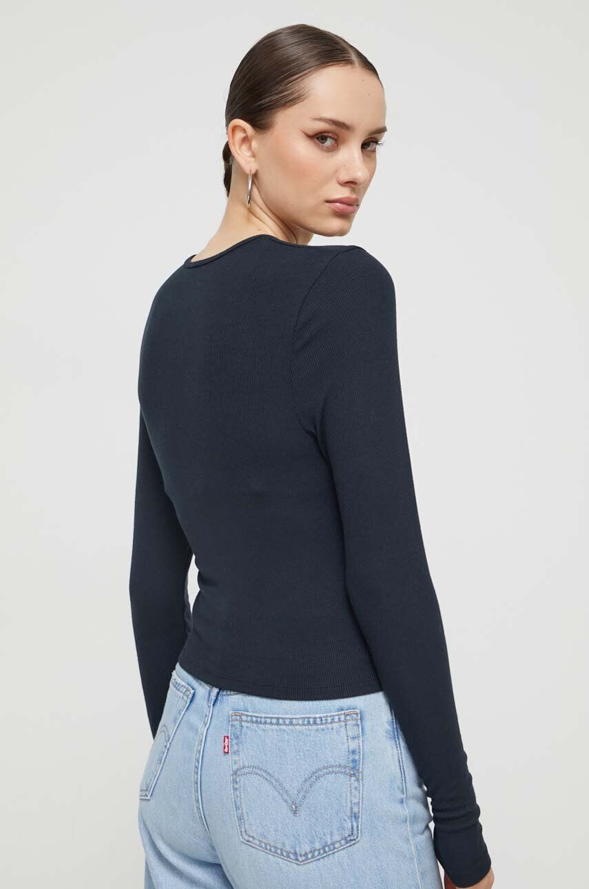 Abercrombie & Fitch longsleeve femei culoarea negru - Pled.ro