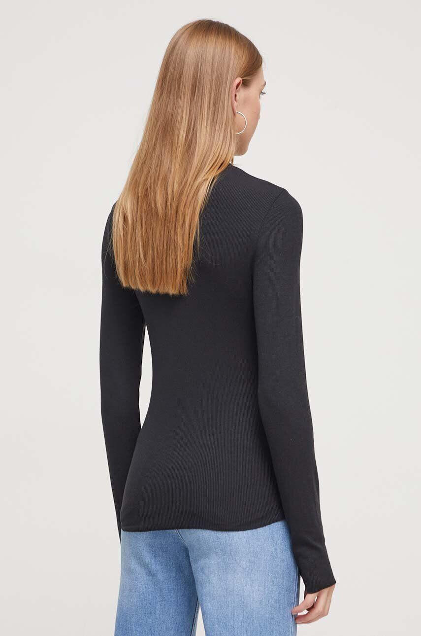 Abercrombie & Fitch longsleeve femei culoarea negru - Pled.ro