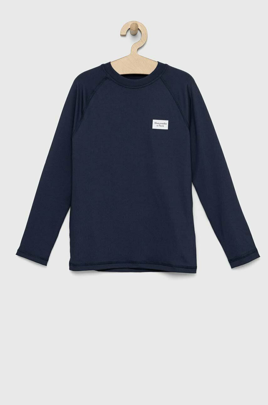 Abercrombie & Fitch longsleeve de baie pentru copii culoarea albastru marin - Pled.ro