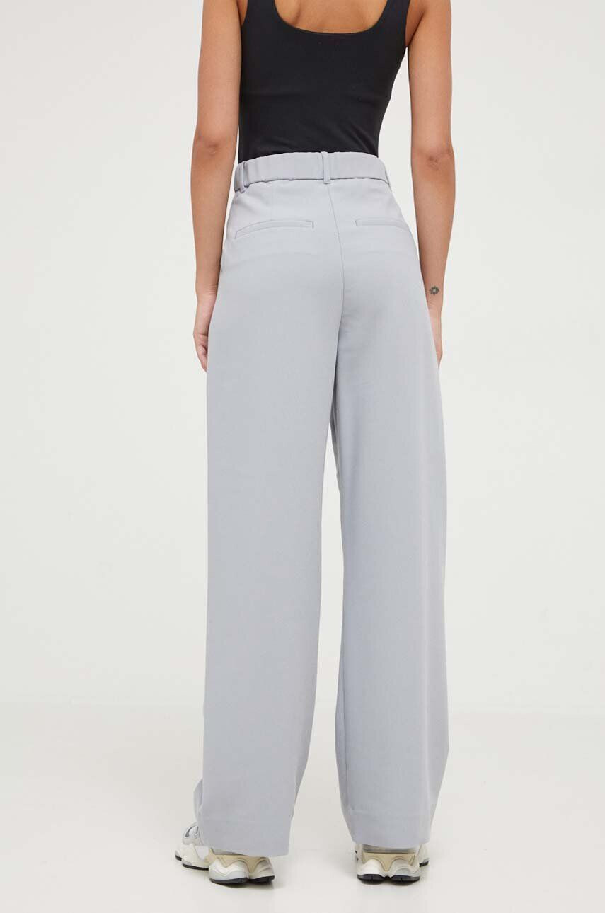 Abercrombie & Fitch pantaloni femei culoarea gri drept high waist - Pled.ro