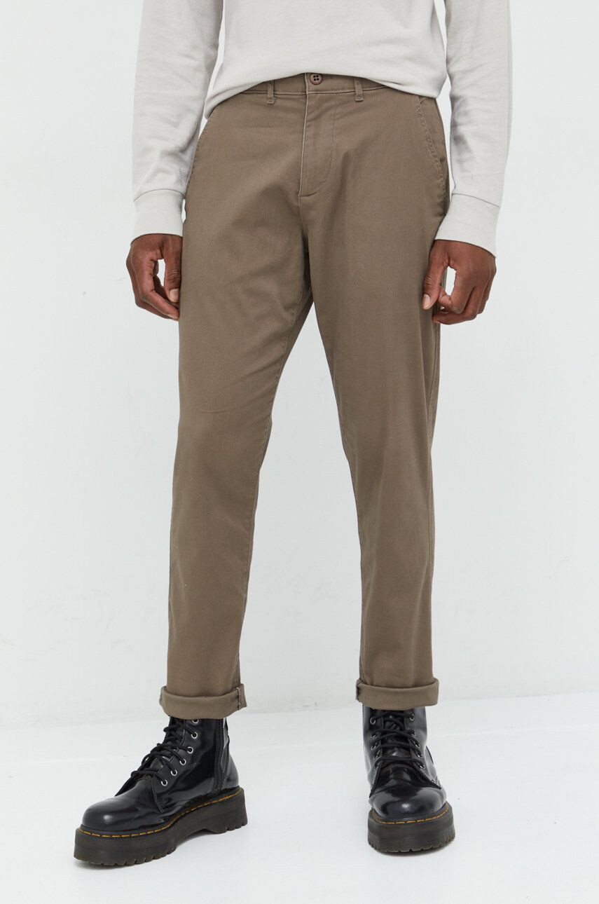 Abercrombie & Fitch pantaloni barbati culoarea maro cu fason chinos - Pled.ro