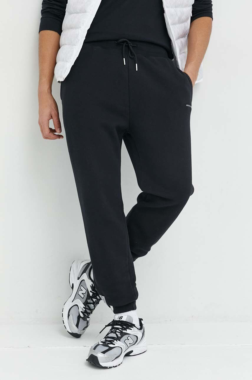 Abercrombie & Fitch pantaloni de trening barbati culoarea negru neted - Pled.ro