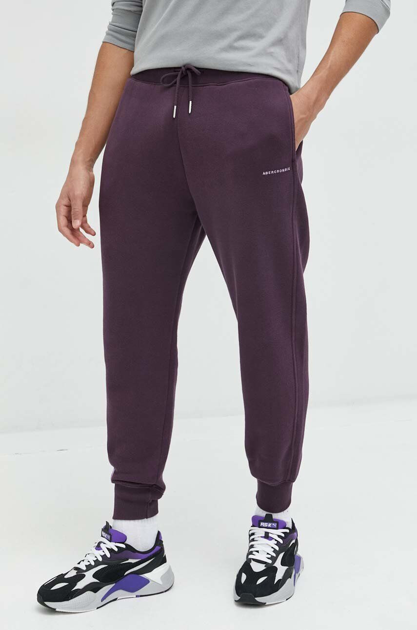 Abercrombie & Fitch pantaloni de trening barbati culoarea violet neted - Pled.ro