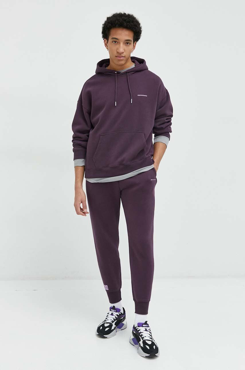 Abercrombie & Fitch pantaloni de trening barbati culoarea violet neted - Pled.ro