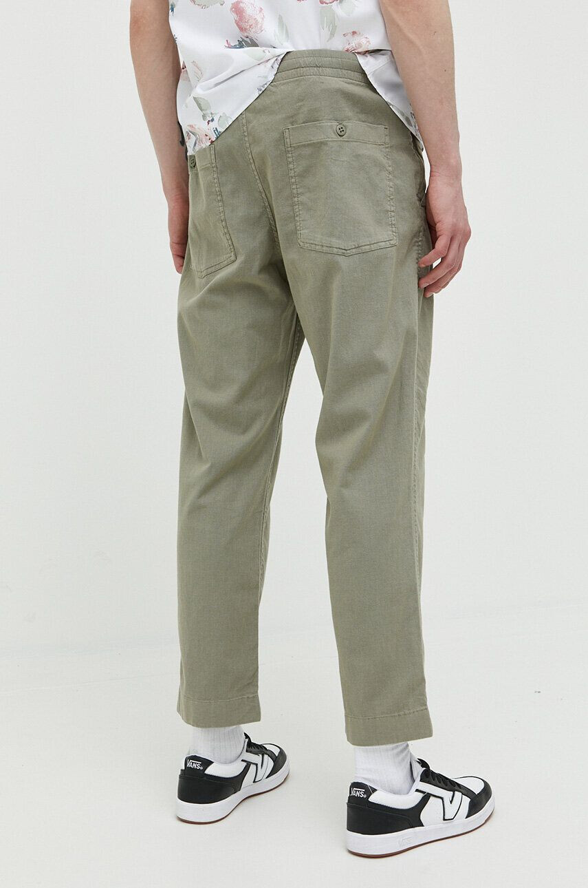 Abercrombie & Fitch pantaloni din amestec de in culoarea verde drept - Pled.ro