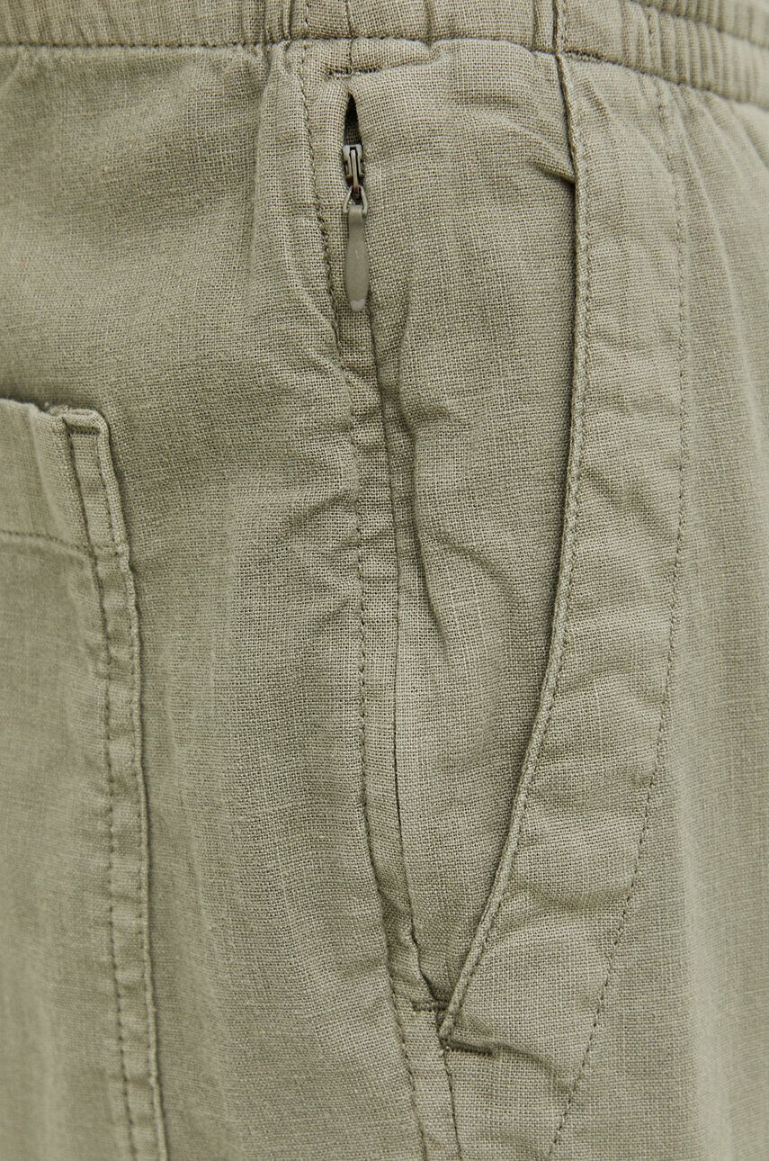 Abercrombie & Fitch pantaloni din amestec de in culoarea verde drept - Pled.ro