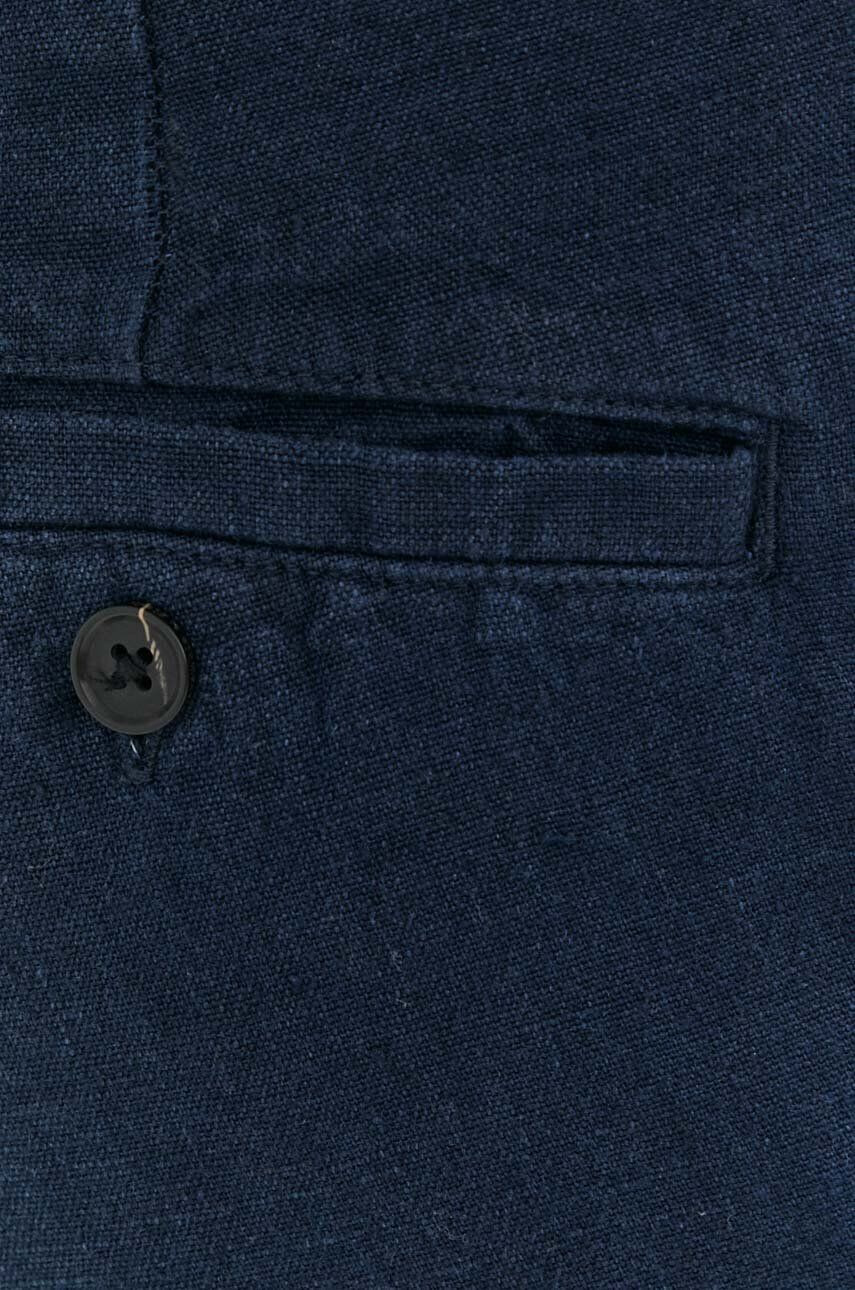 Abercrombie & Fitch pantaloni din in culoarea albastru marin mulata - Pled.ro