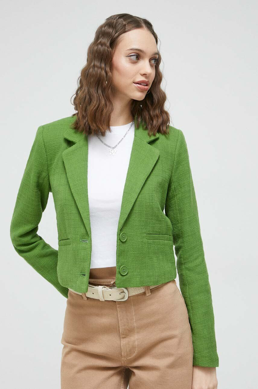 Abercrombie & Fitch sacou culoarea verde un singur rand de nasturi neted - Pled.ro