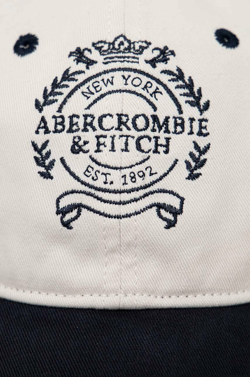 Abercrombie & Fitch șapcă de baseball din bumbac culoarea alb cu imprimeu - Pled.ro