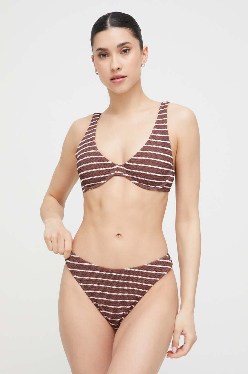 Abercrombie & Fitch sutien de baie culoarea maro cupa moale - Pled.ro