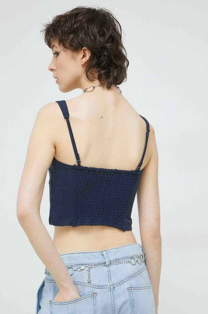 Abercrombie & Fitch top femei culoarea albastru marin - Pled.ro