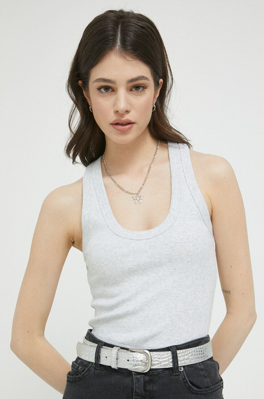 Abercrombie & Fitch top femei culoarea gri - Pled.ro