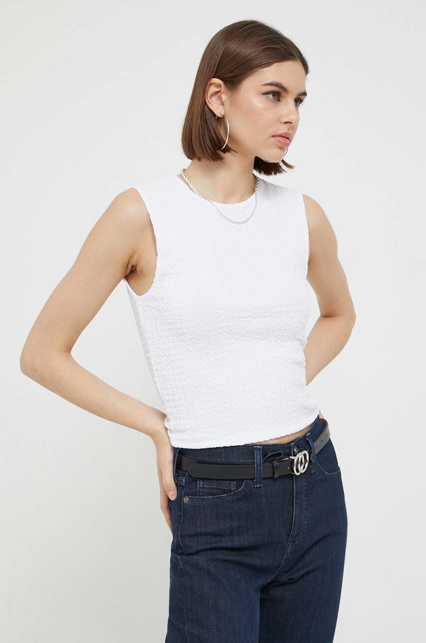 Abercrombie & Fitch top femei culoarea alb - Pled.ro