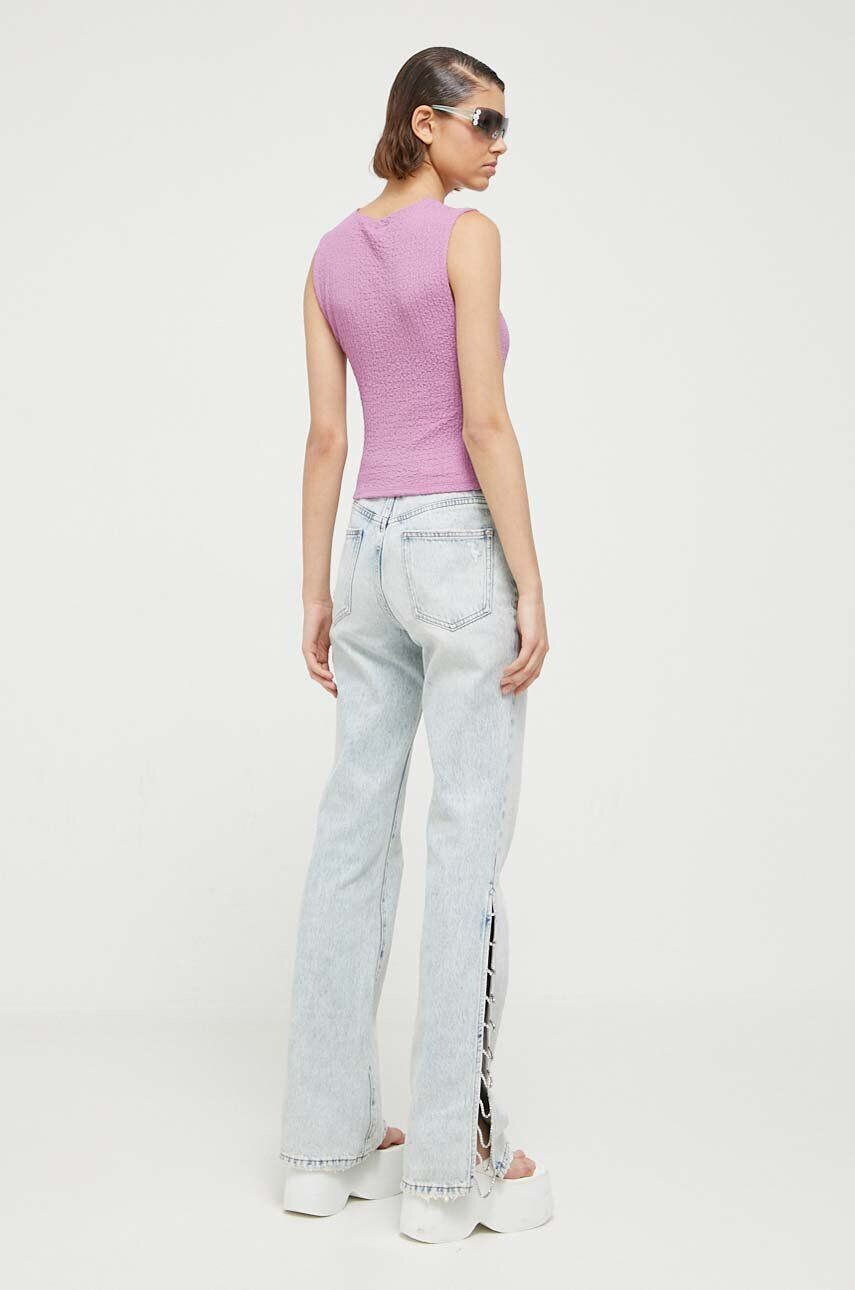 Abercrombie & Fitch top culoarea violet - Pled.ro