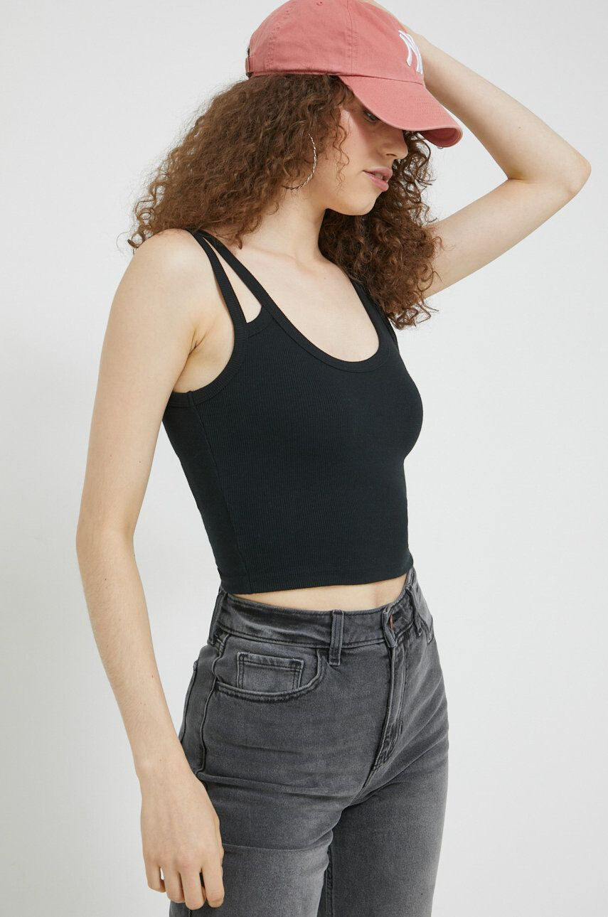 Abercrombie & Fitch top femei culoarea negru - Pled.ro