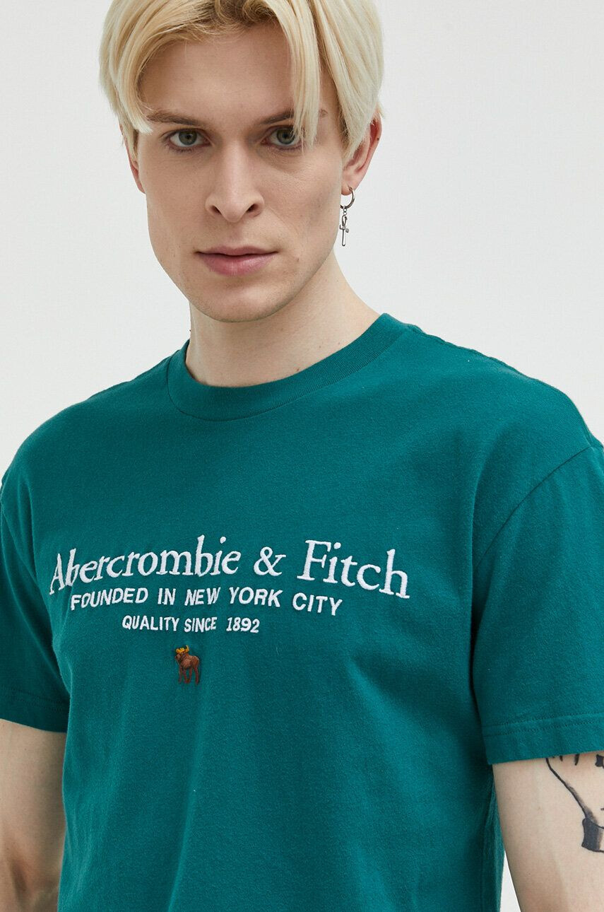 Abercrombie & Fitch tricou din bumbac culoarea alb - Pled.ro