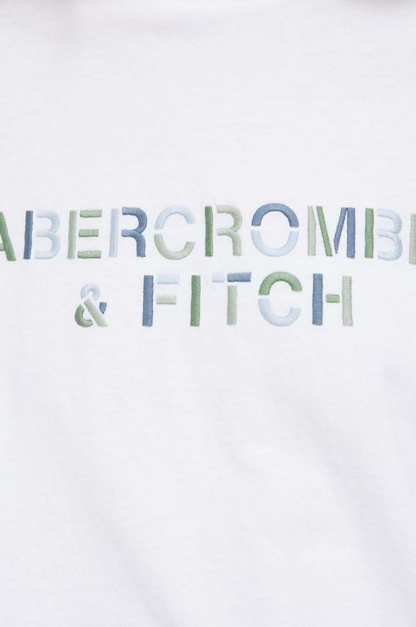 Abercrombie & Fitch tricou din bumbac culoarea alb - Pled.ro