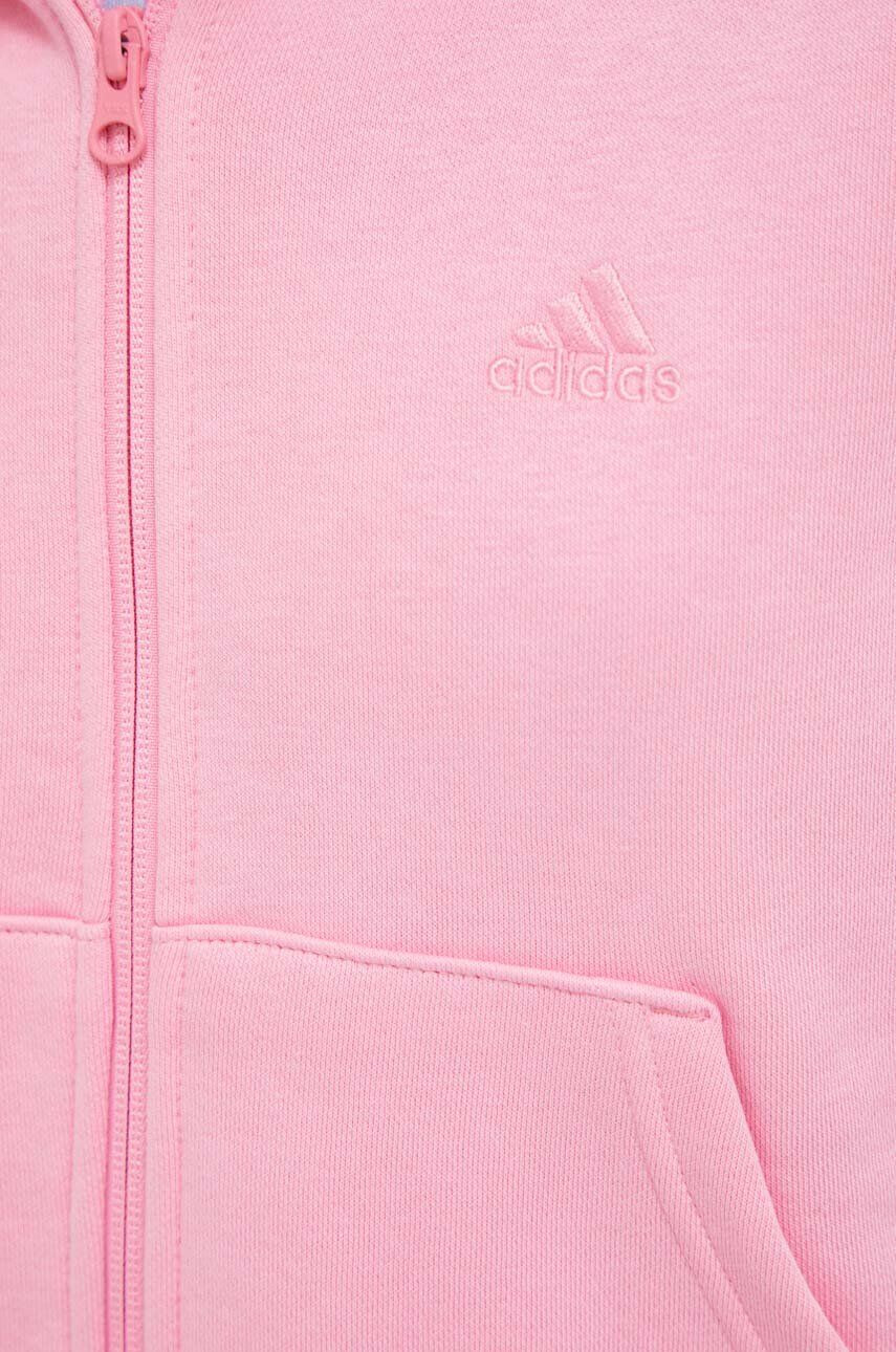 adidas bluza femei culoarea roz cu glugă neted - Pled.ro