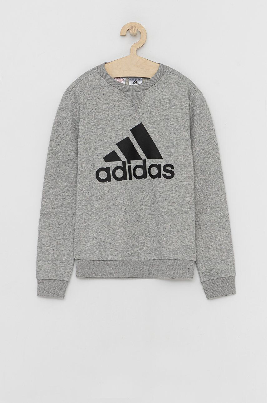 adidas Bluză copii GS4273 culoarea gri melanj - Pled.ro