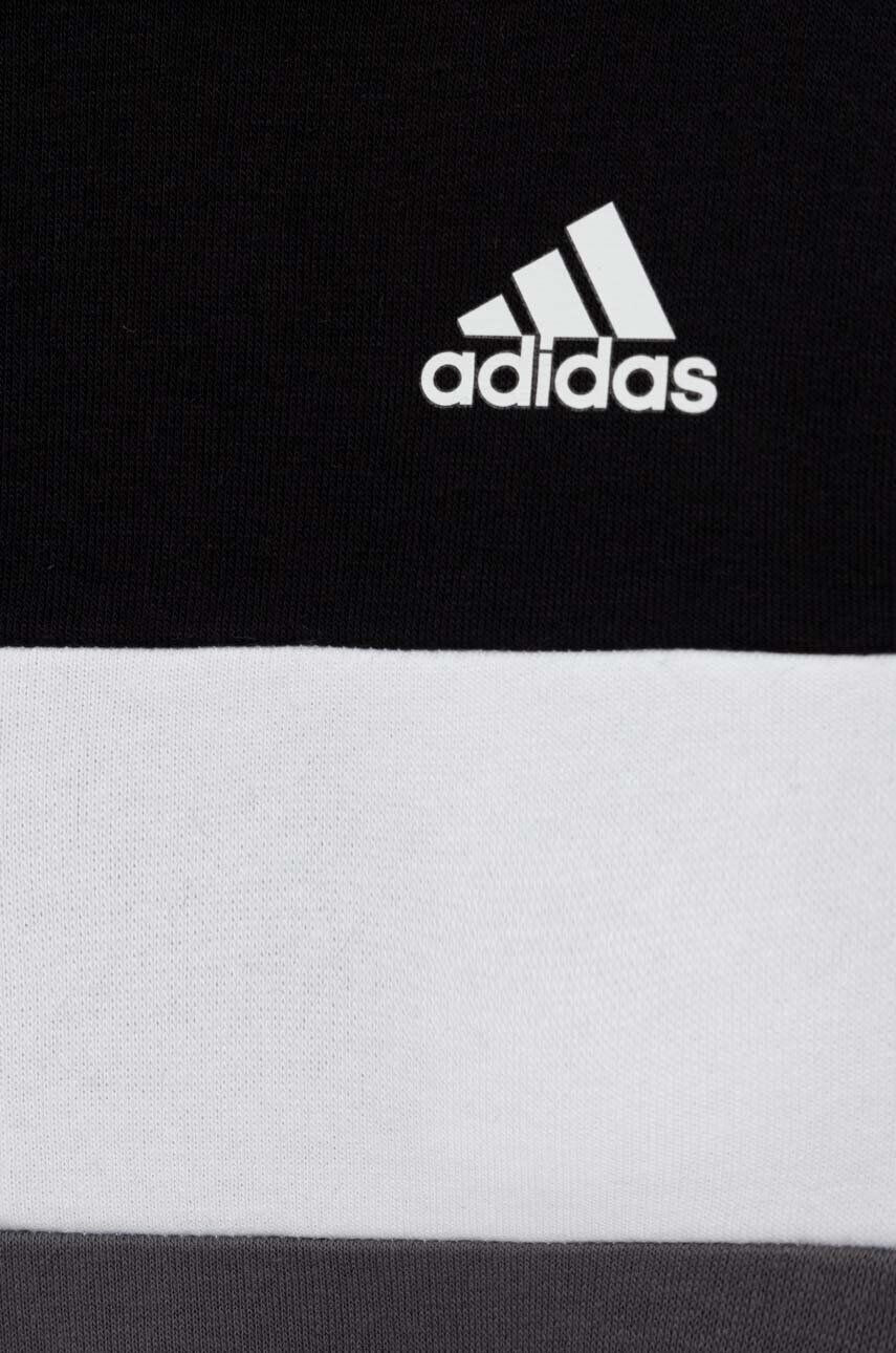 adidas bluza copii culoarea negru cu glugă modelator - Pled.ro