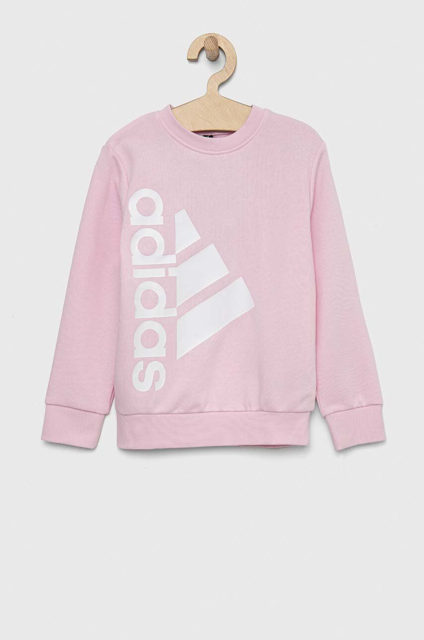 adidas bluza copii LK culoarea roz cu imprimeu - Pled.ro