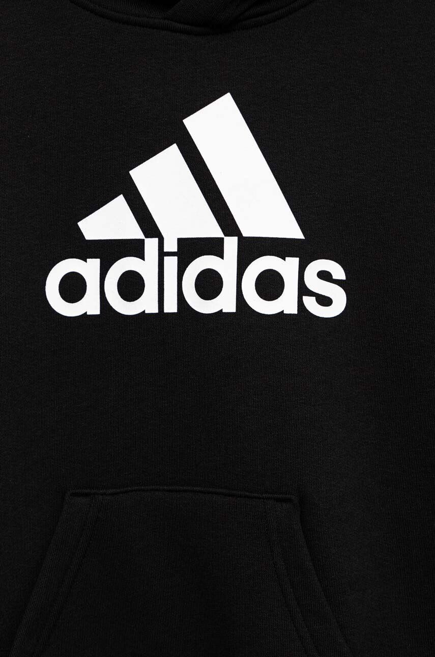 adidas bluza copii U BL culoarea negru cu glugă modelator - Pled.ro