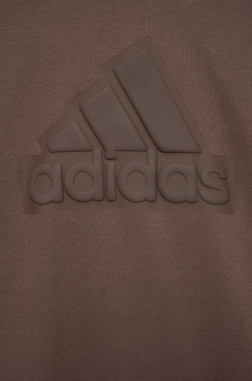 adidas bluza copii U FI culoarea maro cu glugă cu imprimeu - Pled.ro