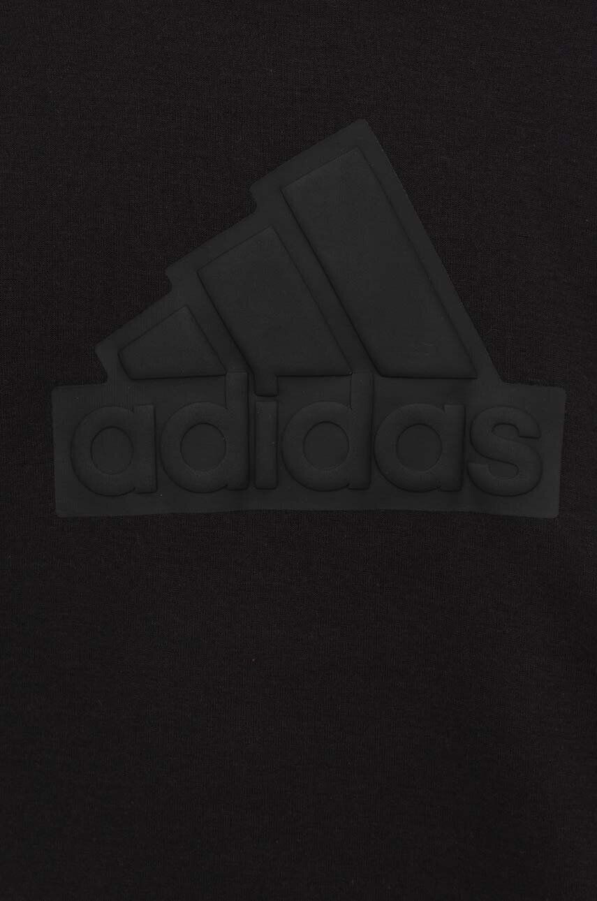 adidas bluza copii U FI LOGO culoarea negru cu glugă cu imprimeu - Pled.ro