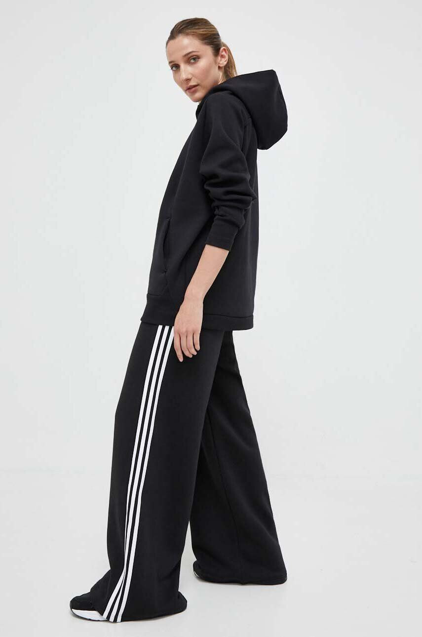 adidas bluza Z.N.E femei culoarea negru cu glugă neted - Pled.ro