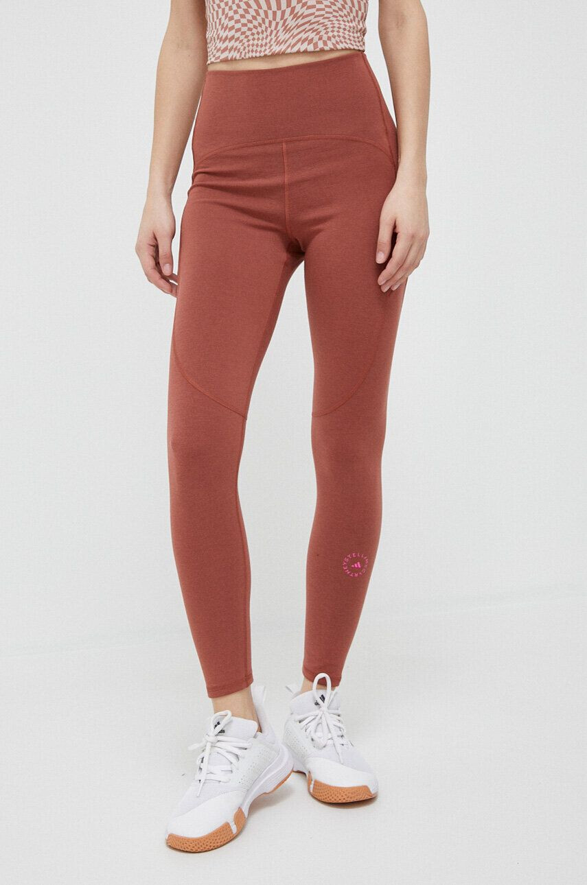 adidas by Stella McCartney colanti femei culoarea maro neted - Pled.ro