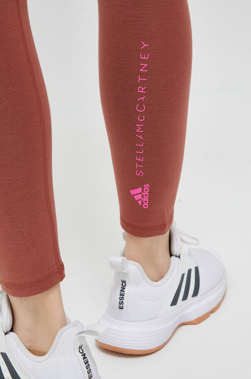 adidas by Stella McCartney colanti femei culoarea maro neted - Pled.ro