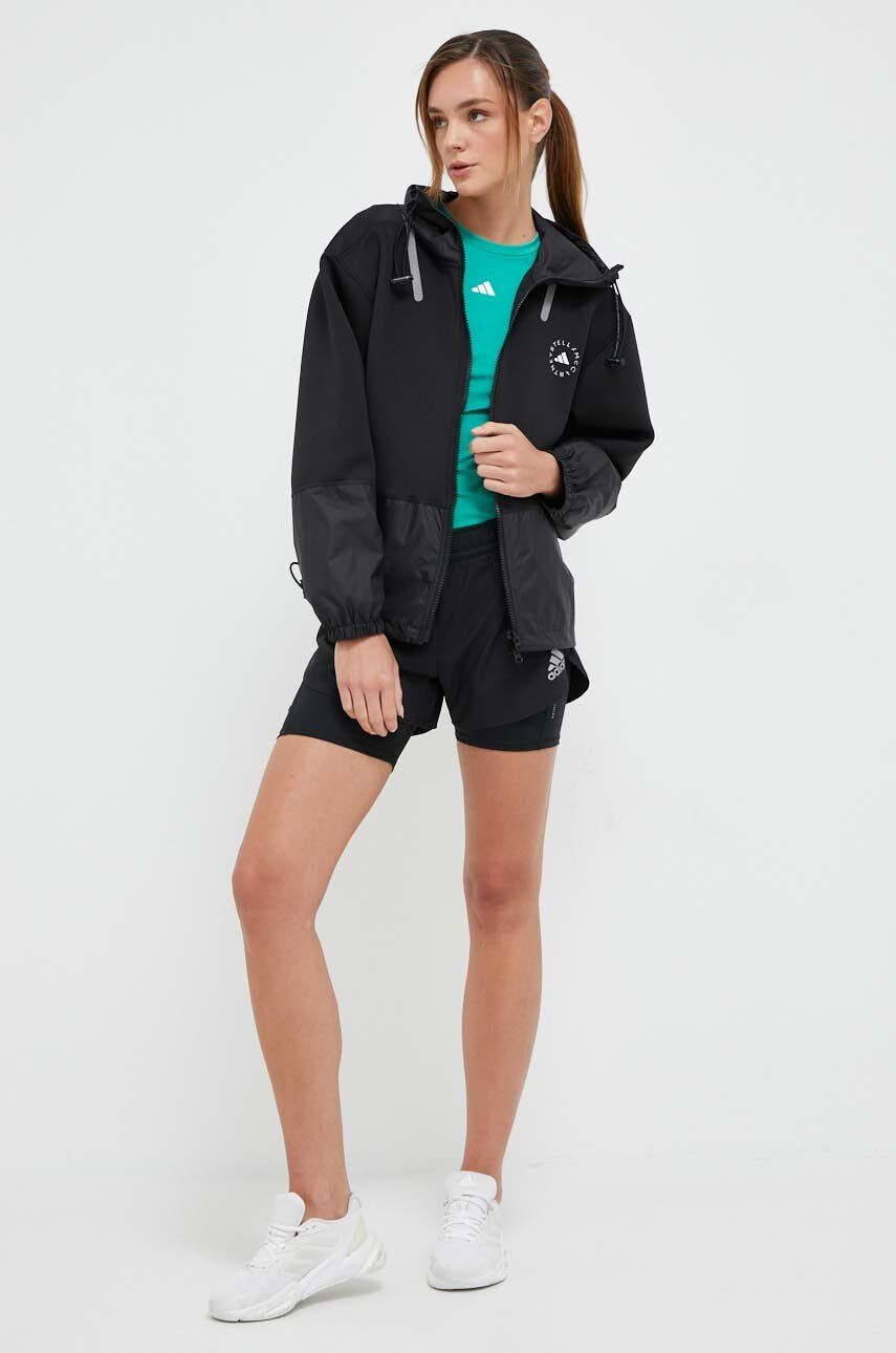 adidas by Stella McCartney geaca sport culoarea negru de tranzitie oversize - Pled.ro