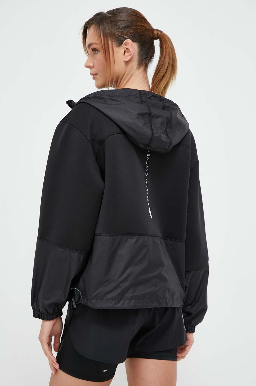 adidas by Stella McCartney geaca sport culoarea negru de tranzitie oversize - Pled.ro