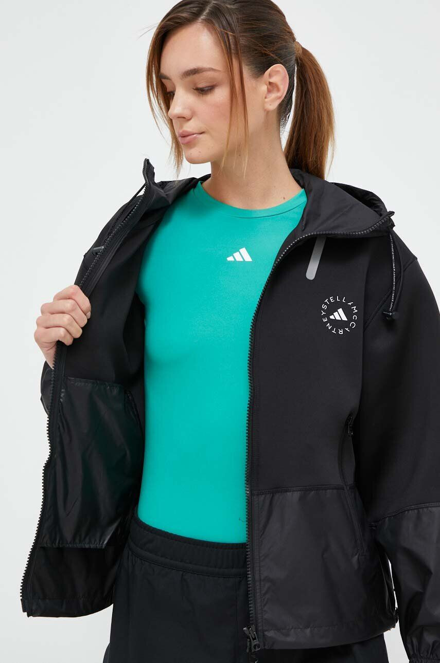 adidas by Stella McCartney geaca sport culoarea negru de tranzitie oversize - Pled.ro