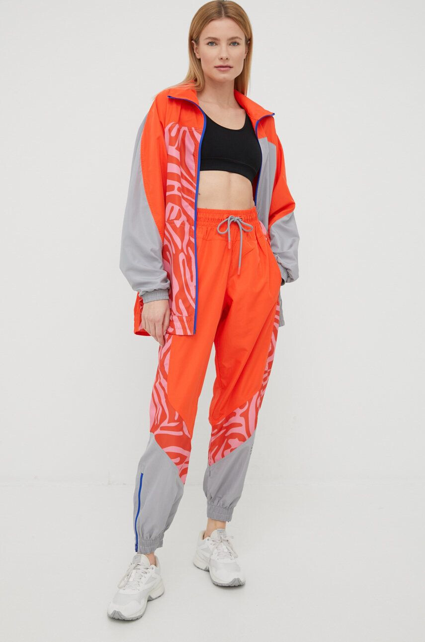 adidas by Stella McCartney geaca sport H59949 culoarea portocaliu de tranzitie oversize - Pled.ro