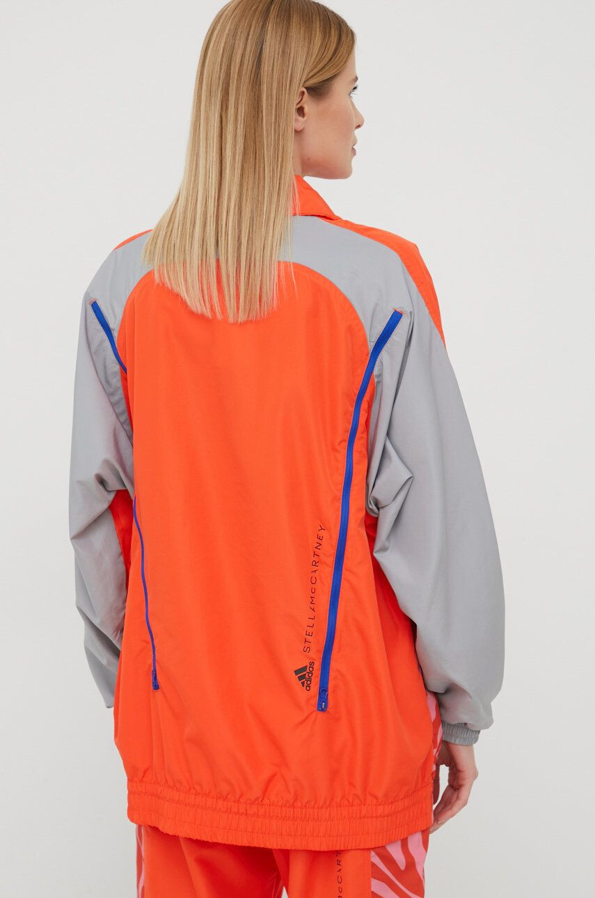 adidas by Stella McCartney geaca sport H59949 culoarea portocaliu de tranzitie oversize - Pled.ro