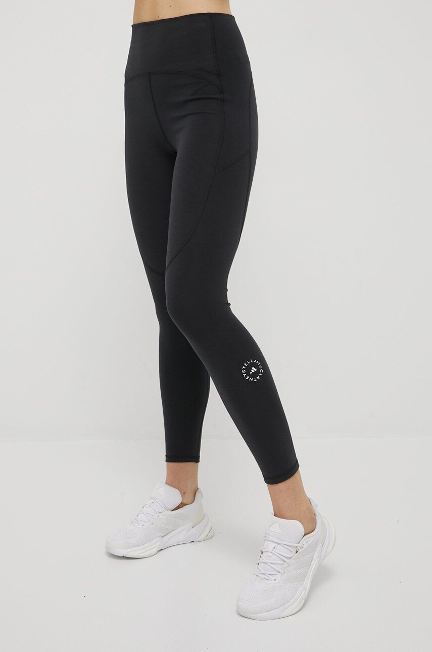 adidas by Stella McCartney leggins de antrenament femei culoarea negru neted - Pled.ro