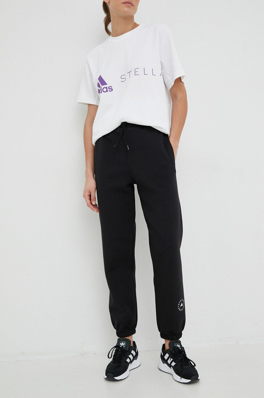 adidas by Stella McCartney pantaloni de trening femei culoarea negru neted - Pled.ro