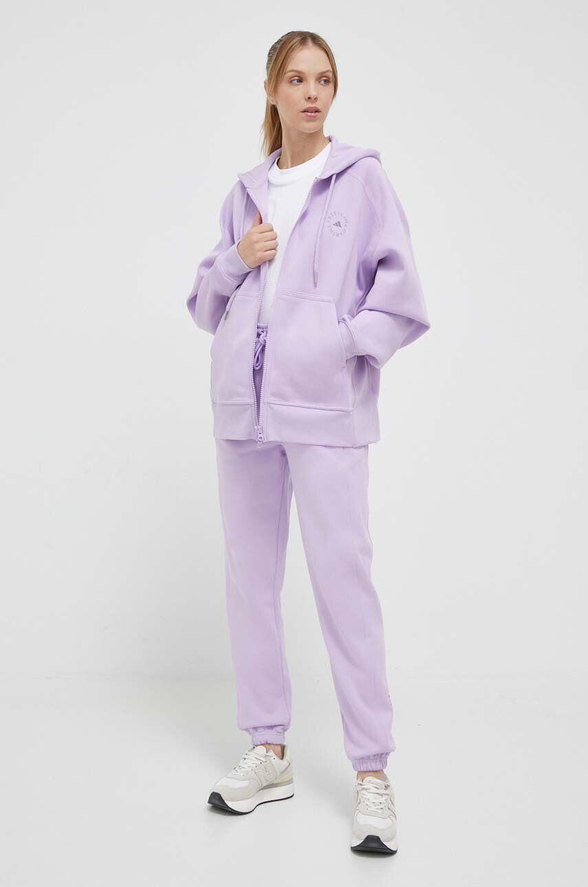 adidas by Stella McCartney pantaloni de trening culoarea violet neted - Pled.ro