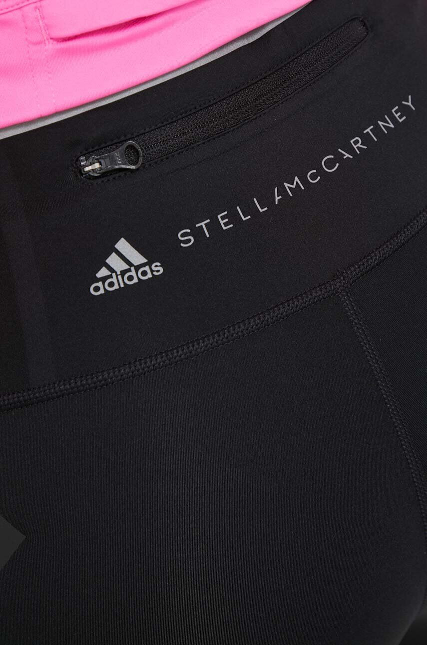 adidas by Stella McCartney pantaloni scurți de alergare TruePace culoarea negru cu imprimeu high waist - Pled.ro