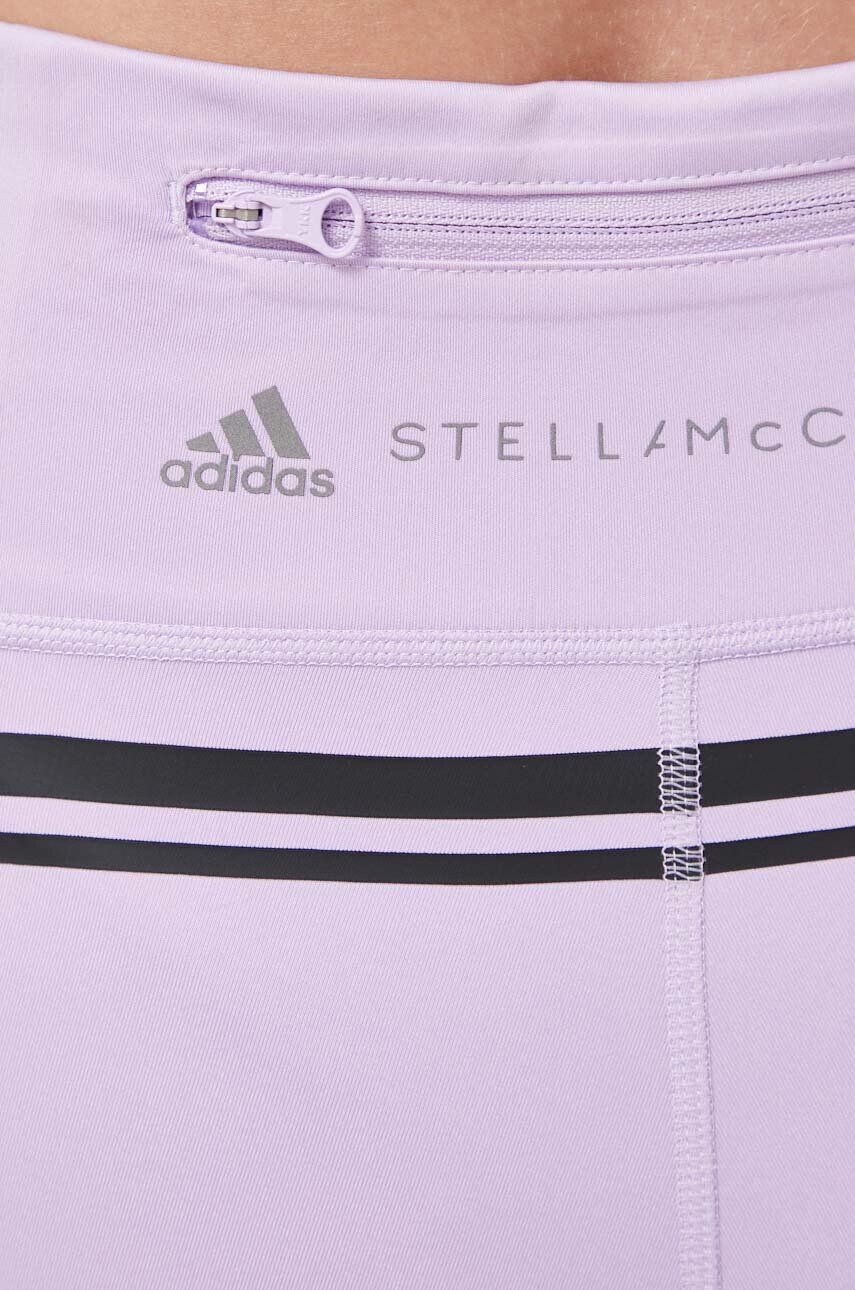 adidas by Stella McCartney pantaloni scurți de alergare TruePace culoarea violet cu imprimeu high waist - Pled.ro